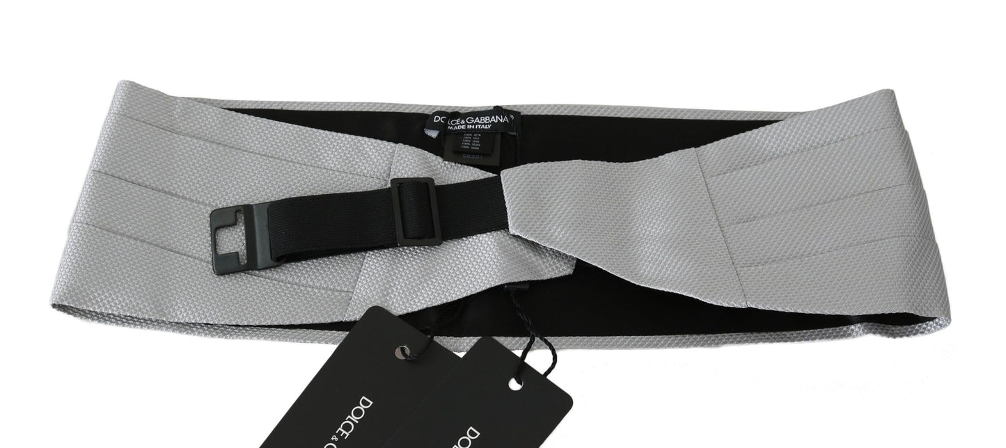 Ceinture élégante en soie grise Dolce & Gabbana