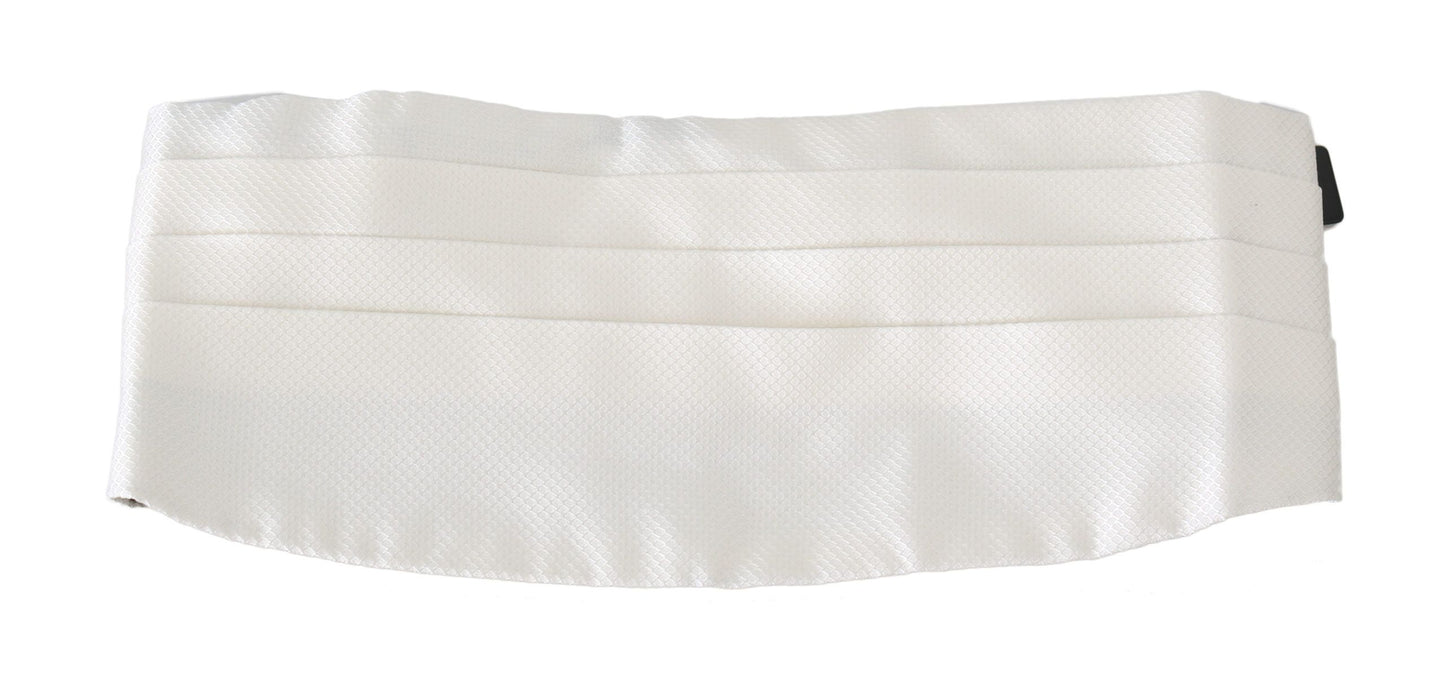 Ceinture élégante en soie blanche à motifs Dolce & Gabbana