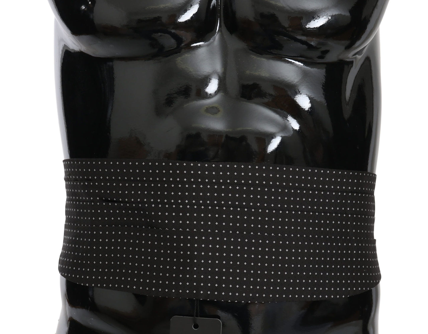 Dolce & Gabbana Élégante ceinture de smoking en soie noire à pois