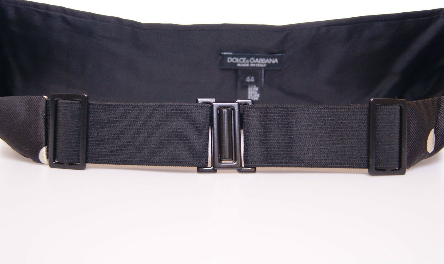 Ceinture élégante en soie noire à pois Dolce & Gabbana