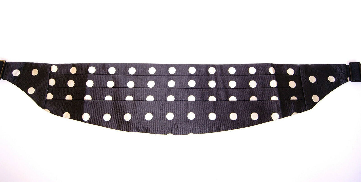 Ceinture élégante en soie noire à pois Dolce & Gabbana
