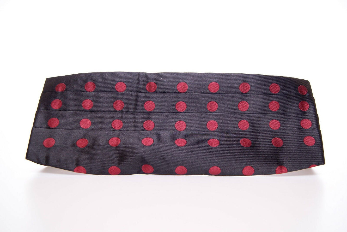 Dolce & Gabbana - Ceinture de smoking en soie noire à pois rouges