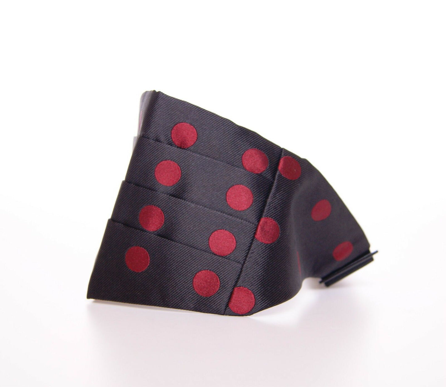 Dolce & Gabbana - Ceinture de smoking en soie noire à pois rouges