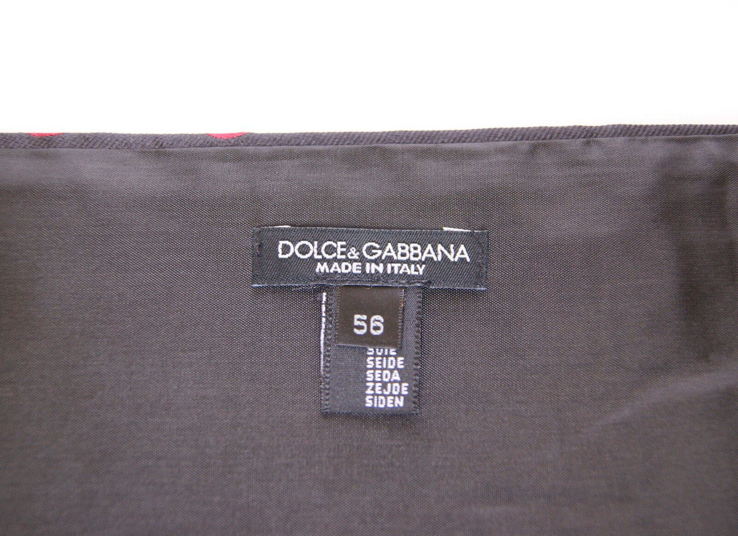 Dolce & Gabbana - Ceinture de smoking en soie noire à pois rouges
