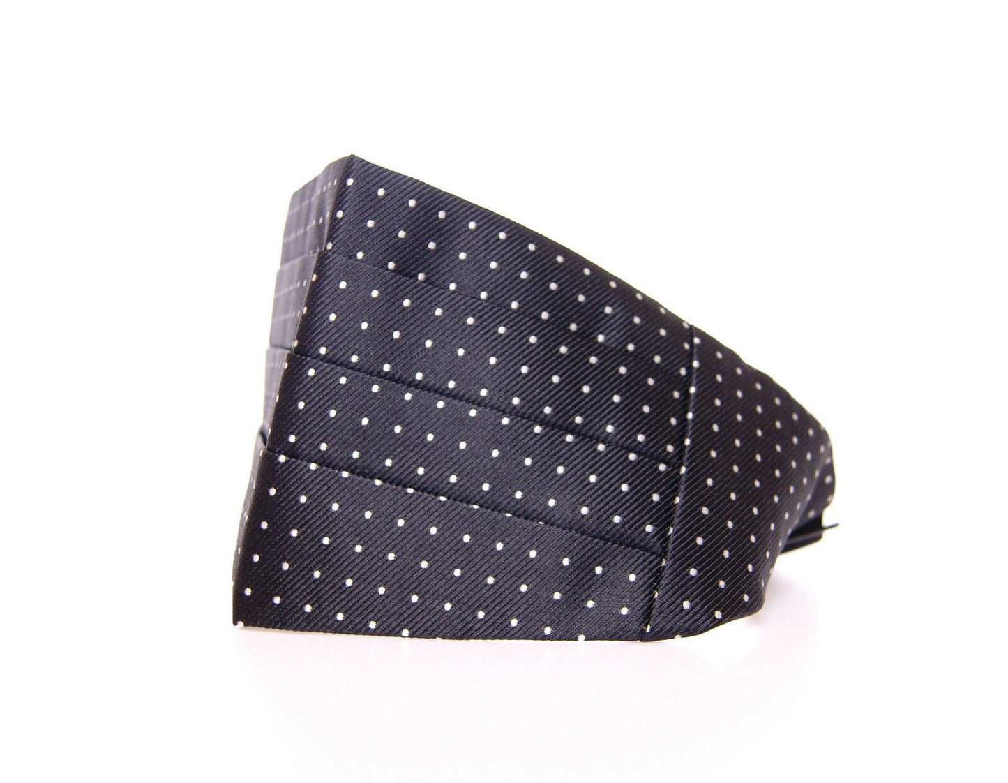 Dolce & Gabbana Élégante ceinture de smoking en soie noire à pois