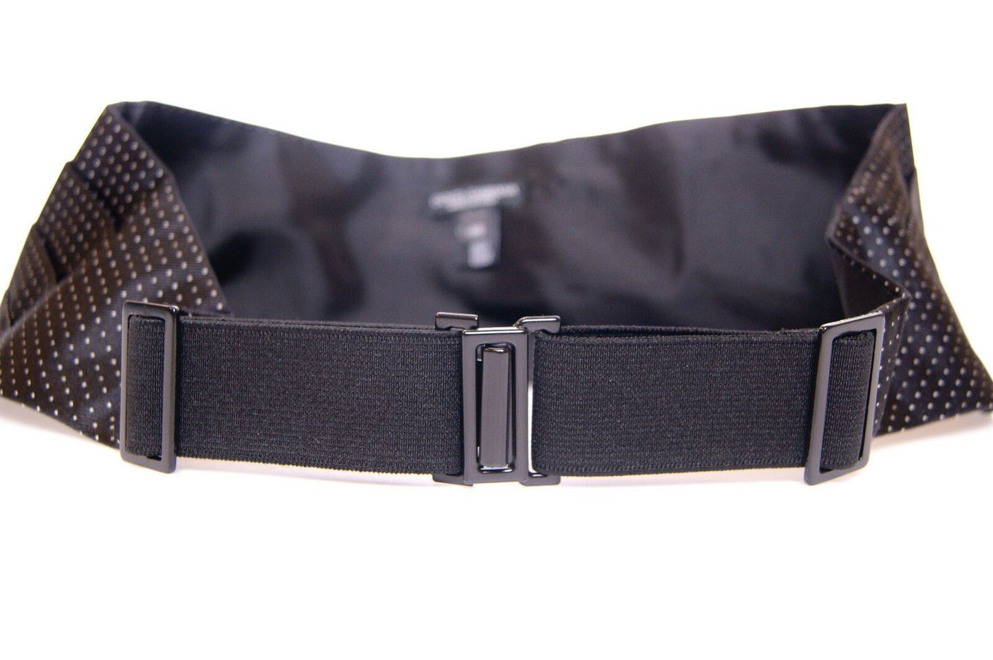 Dolce & Gabbana Élégante ceinture de smoking en soie noire à pois