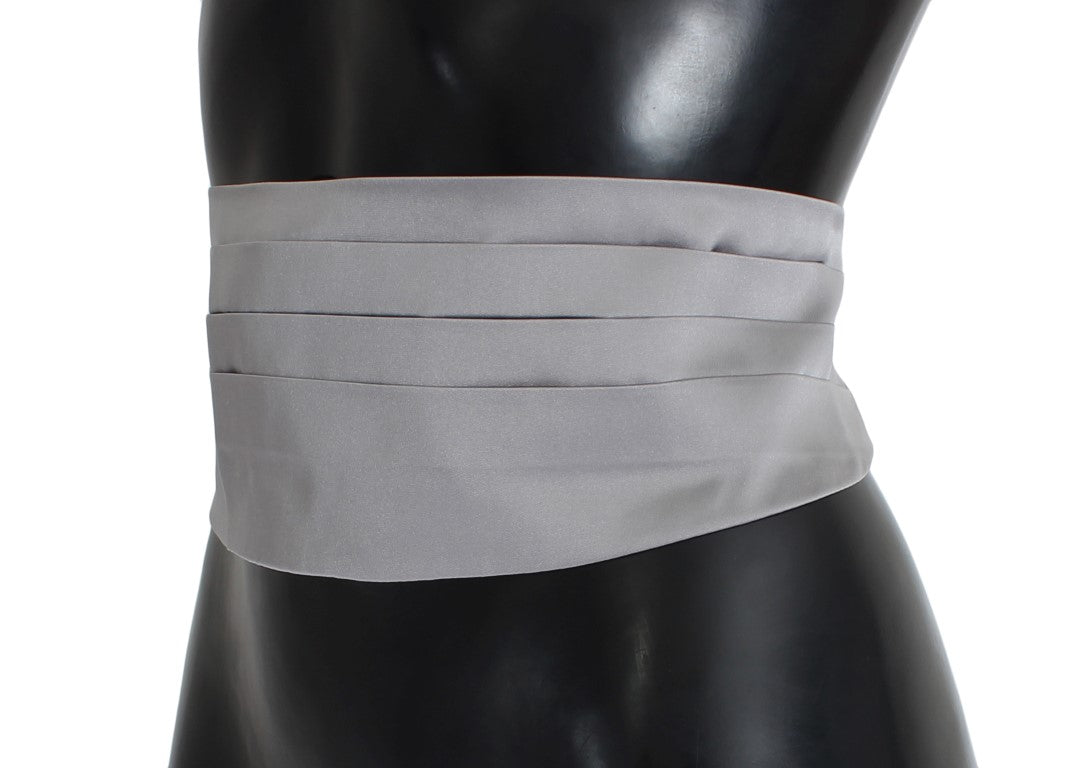Ceinture élégante en soie grise Dolce & Gabbana