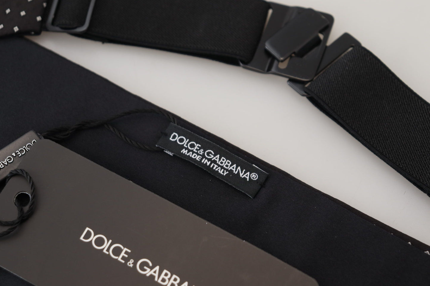 Dolce & Gabbana Ceinture de smoking élégante en soie à pois