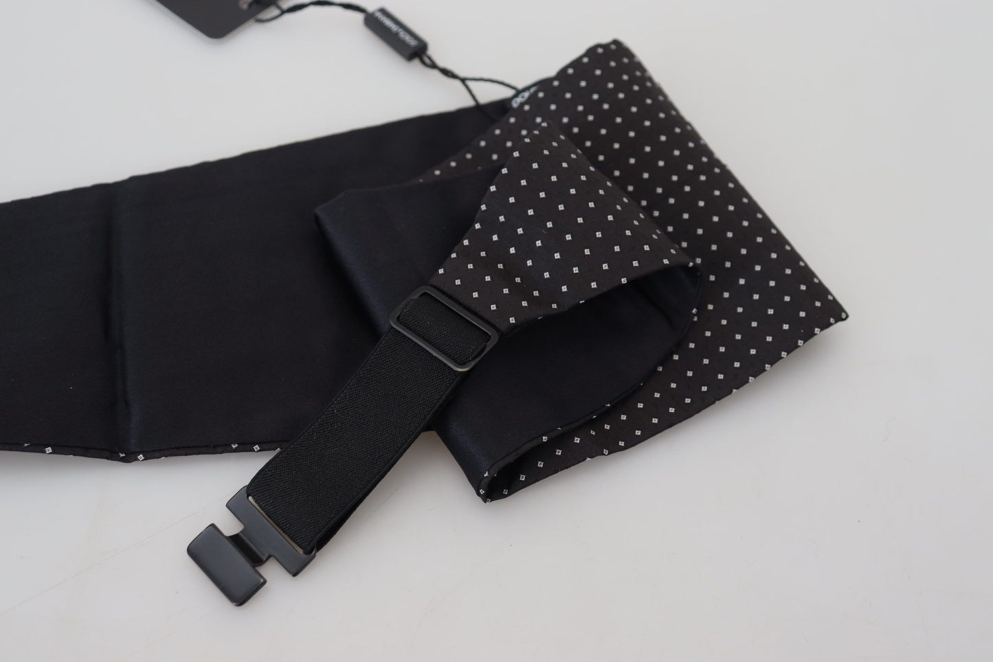 Dolce & Gabbana Ceinture de smoking élégante en soie à pois