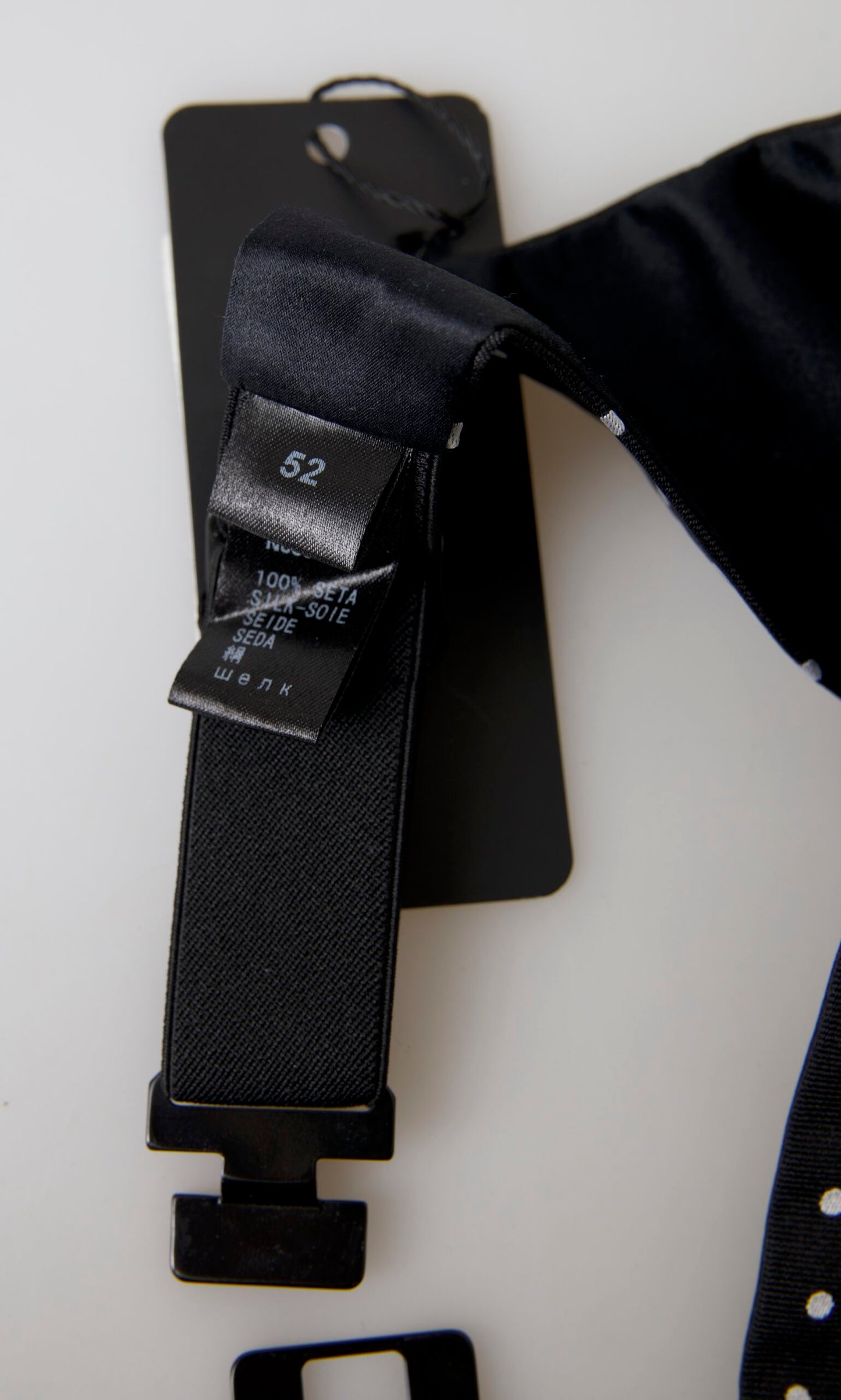 Ceinture élégante en soie à pois noirs et blancs Dolce & Gabbana