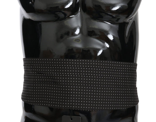 Dolce &amp; Gabbana Élégante ceinture de smoking en soie noire à pois