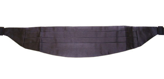 Dolce &amp; Gabbana Élégante ceinture de smoking en soie noire à pois
